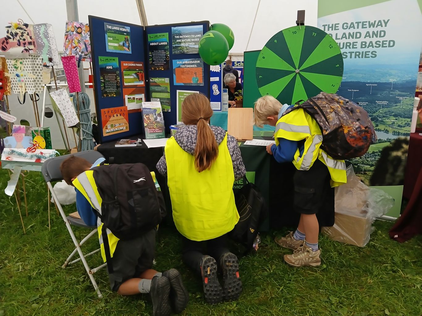 Children doing quiz at westmorland show